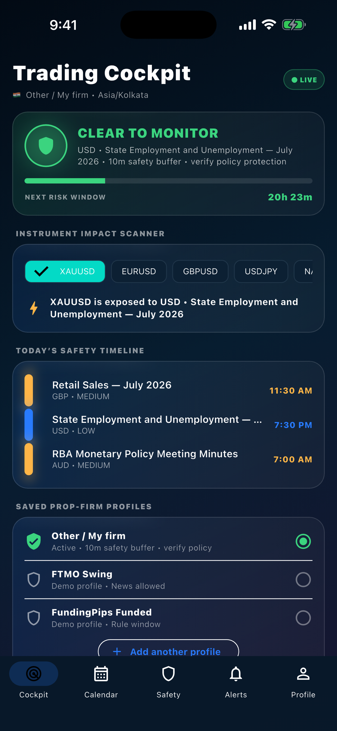 Prop Firm News Alert trading cockpit