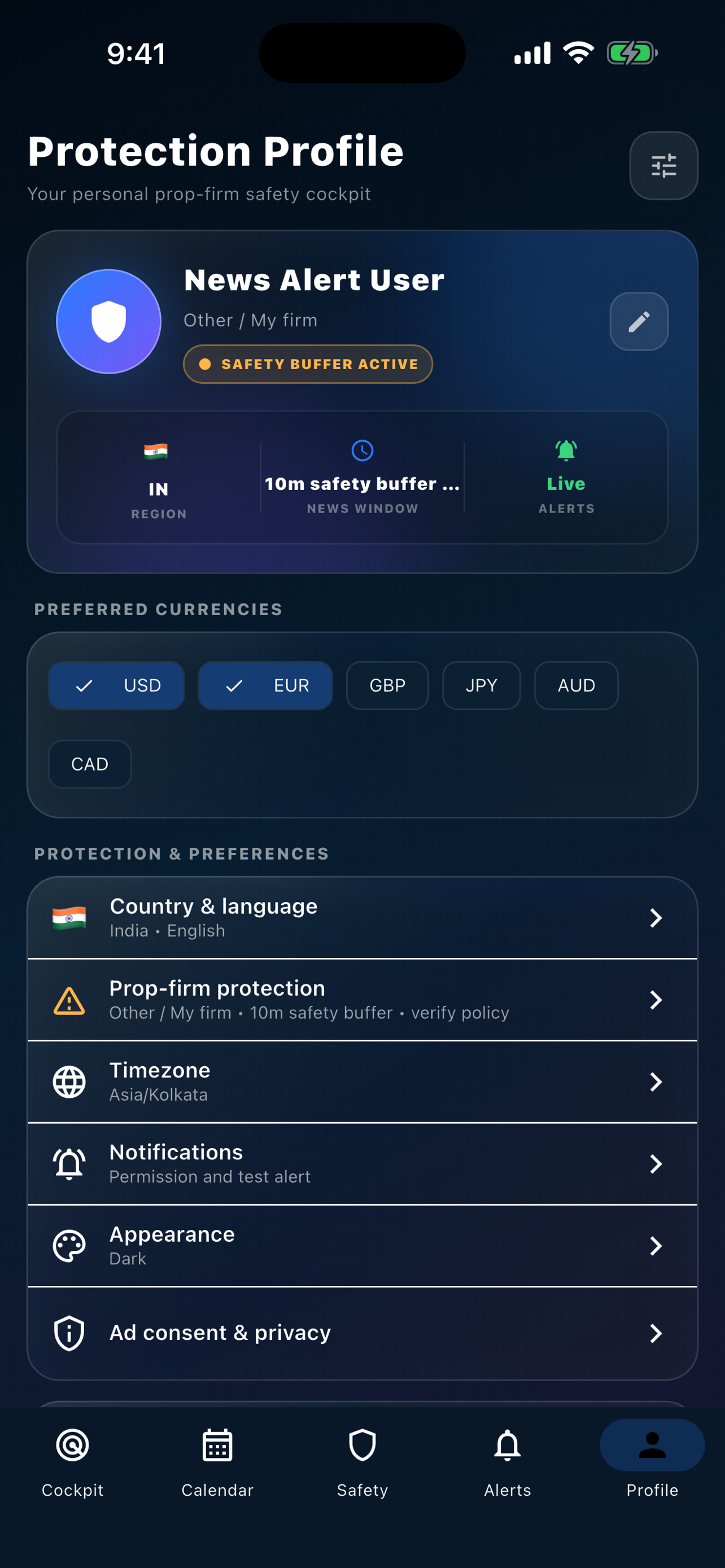 News Alert profile